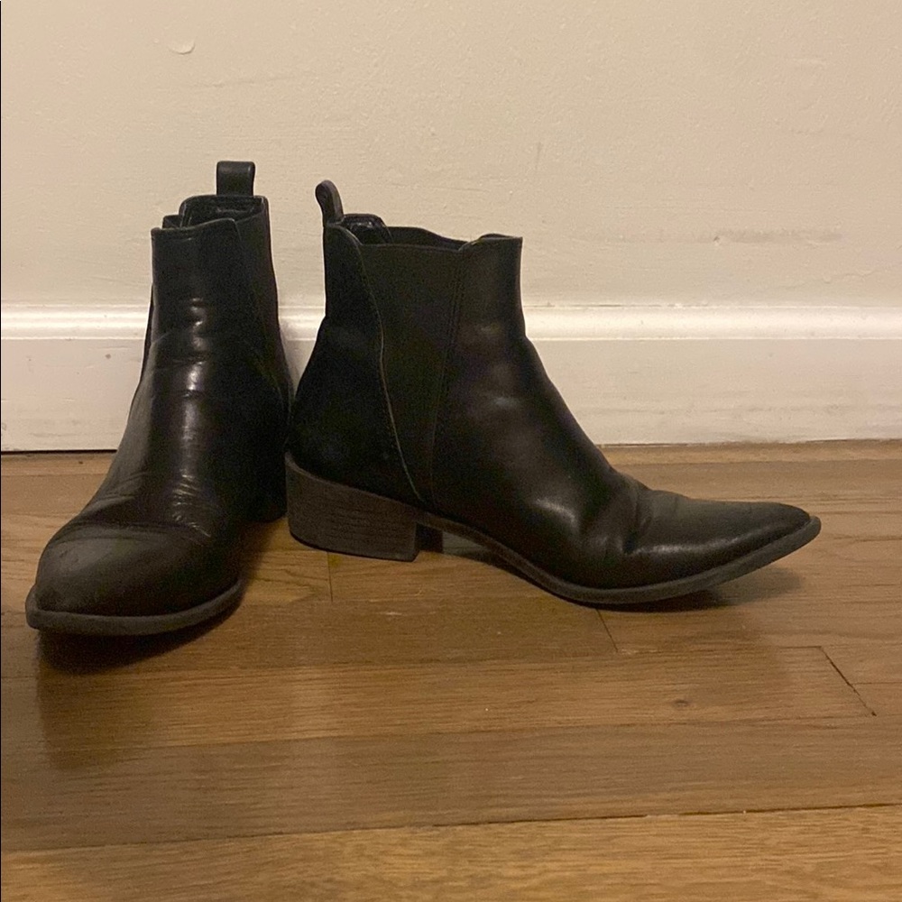 Black Leather Ankle Boots